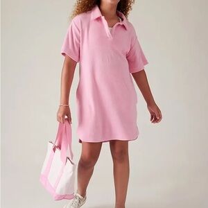 Athleta Girl Jump in Dress Robe Jump in Pink Terrycloth w/ Pockets Sz XL 14